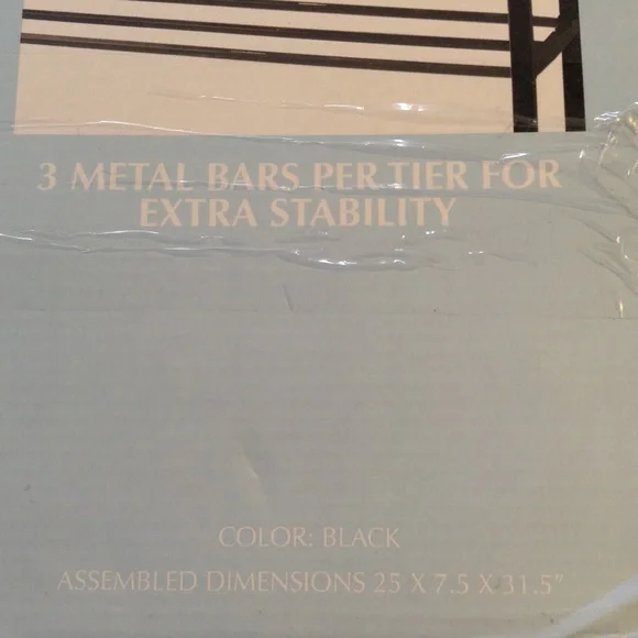 Black Farberware 5 Tier Shoe Rack  Up To 15 Pairs of Shoes Handbags Bins Clothes - Picture 5 of 5